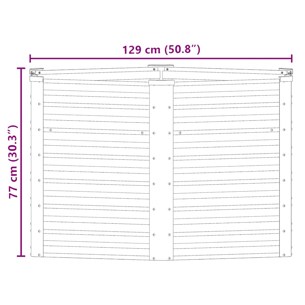Garten-Hochbeet 129x45 cm Verzinkter Stahl Silber