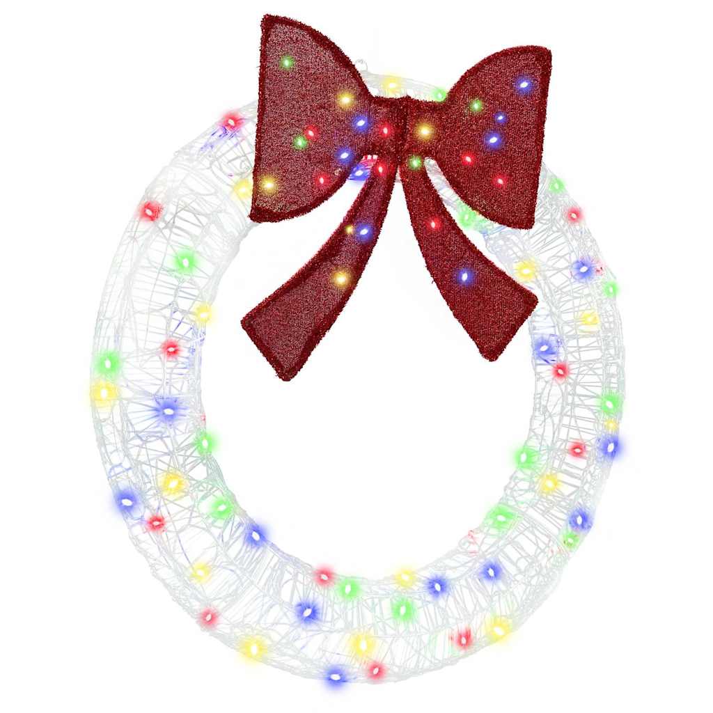 Kranz mit 60 LEDs Warmweiß 76 x 76 x 8,5 cm Acryl