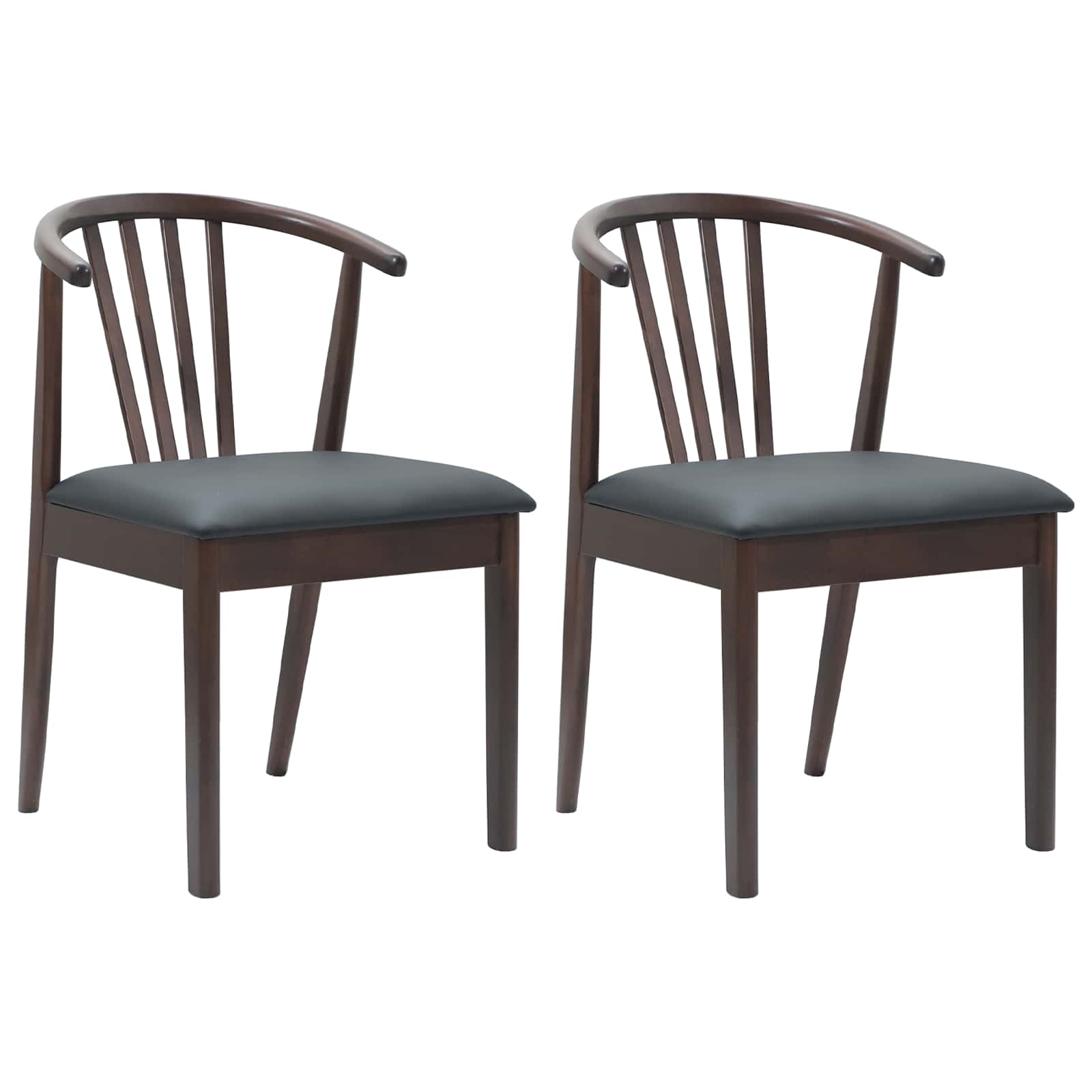 Esszimmerstuhl 2 pcs Hellbraun und hell Solides Gummiholz