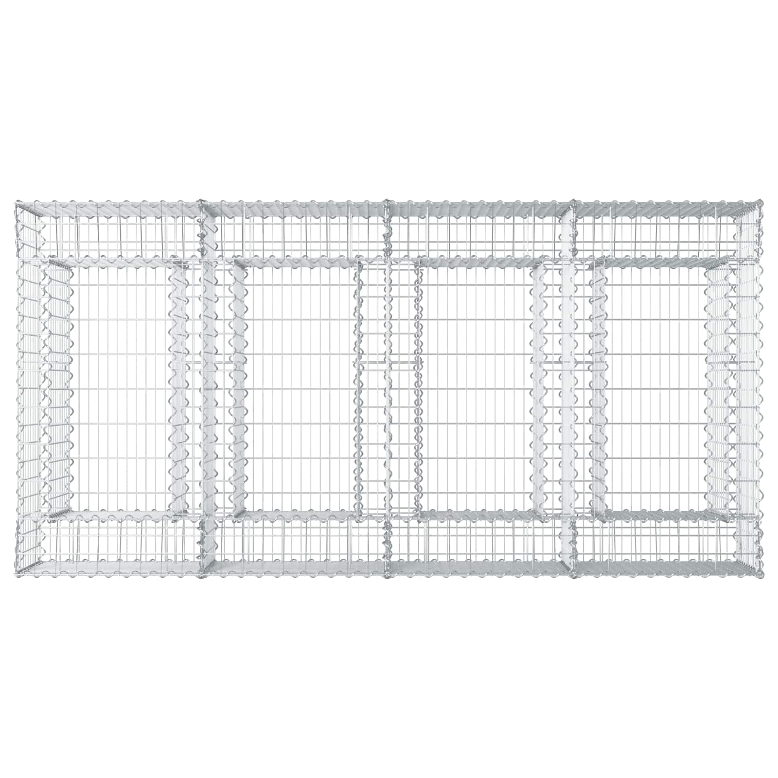 Gabionen-Hochbeet 2 pcs Silber