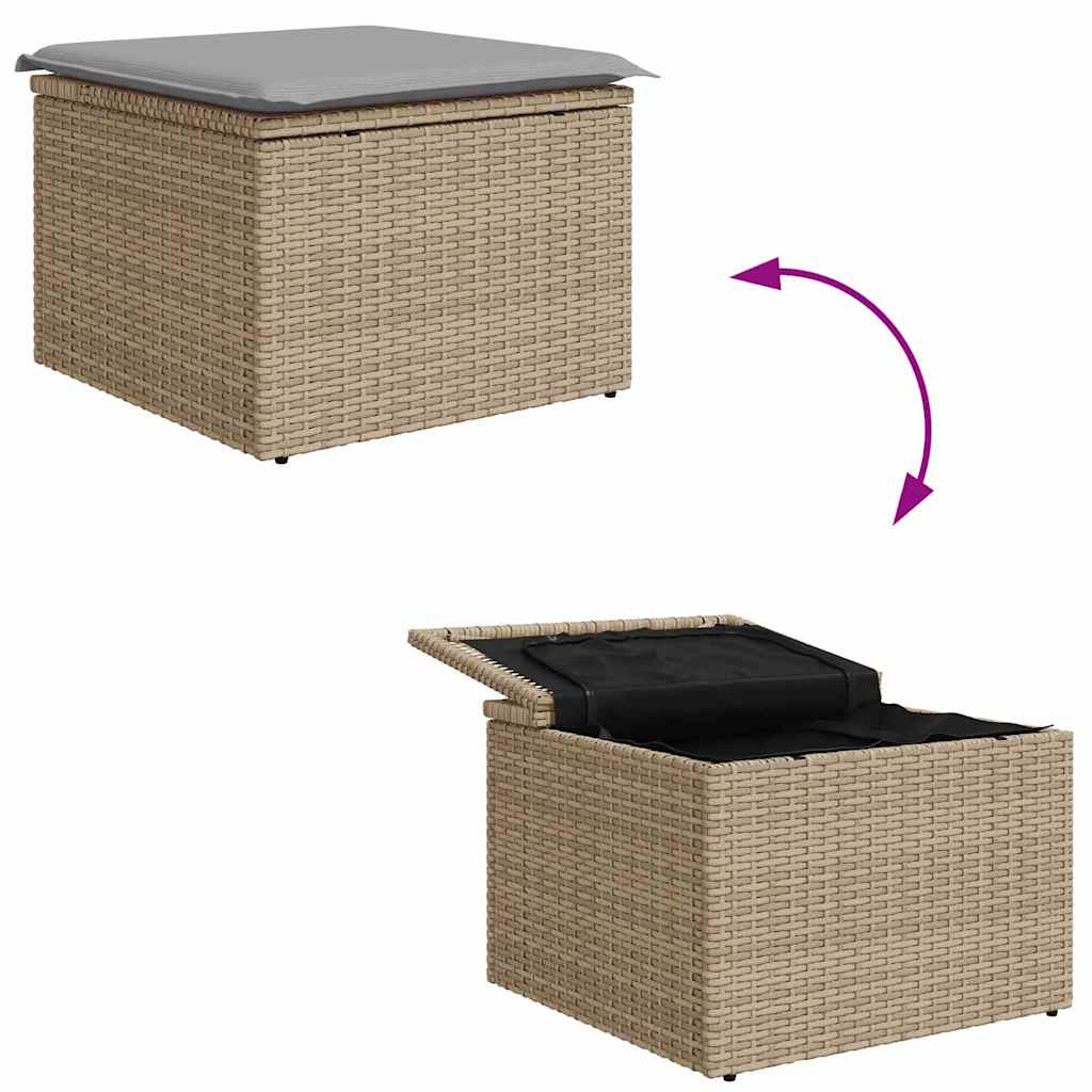 Garten Essgruppe mit Kissen 6 pcs Schwarz und Creme