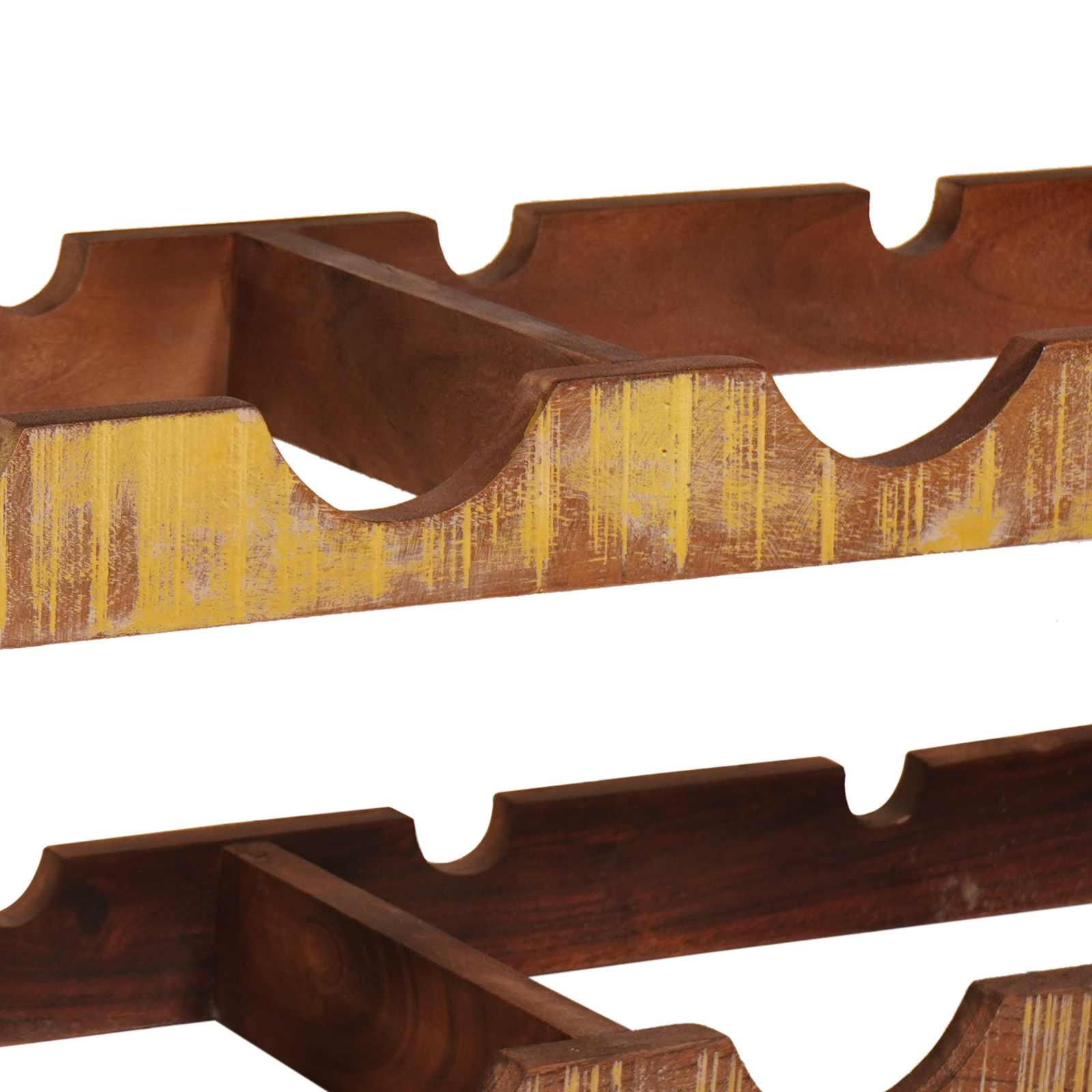 Weinregal Braun 60 x 45 x 33 cm Massives grobes Mangoholz