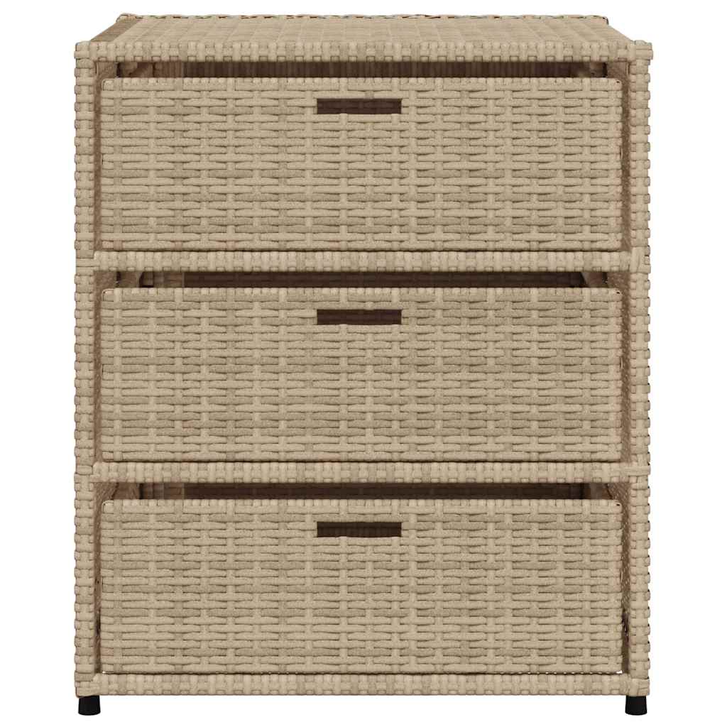 Gartenschrank Schwarz 55x59x80 cm Poly Rattan