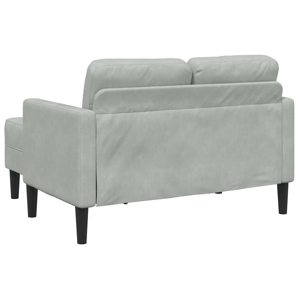 2-Sitzer-Sofa mit Chaiselongue L-Form Blau 125 cm Samt