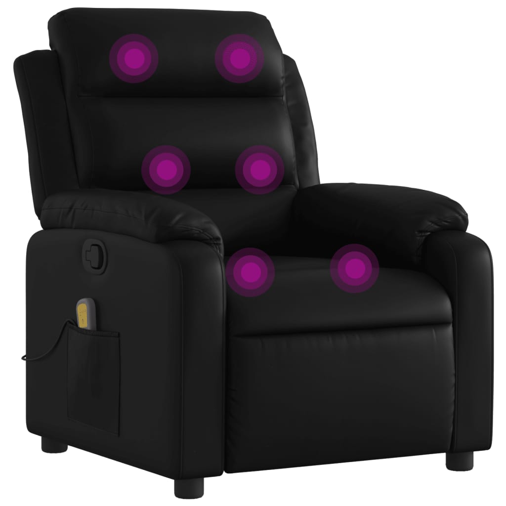 Massage-Relaxsessel, Kunstleder, Schwarz