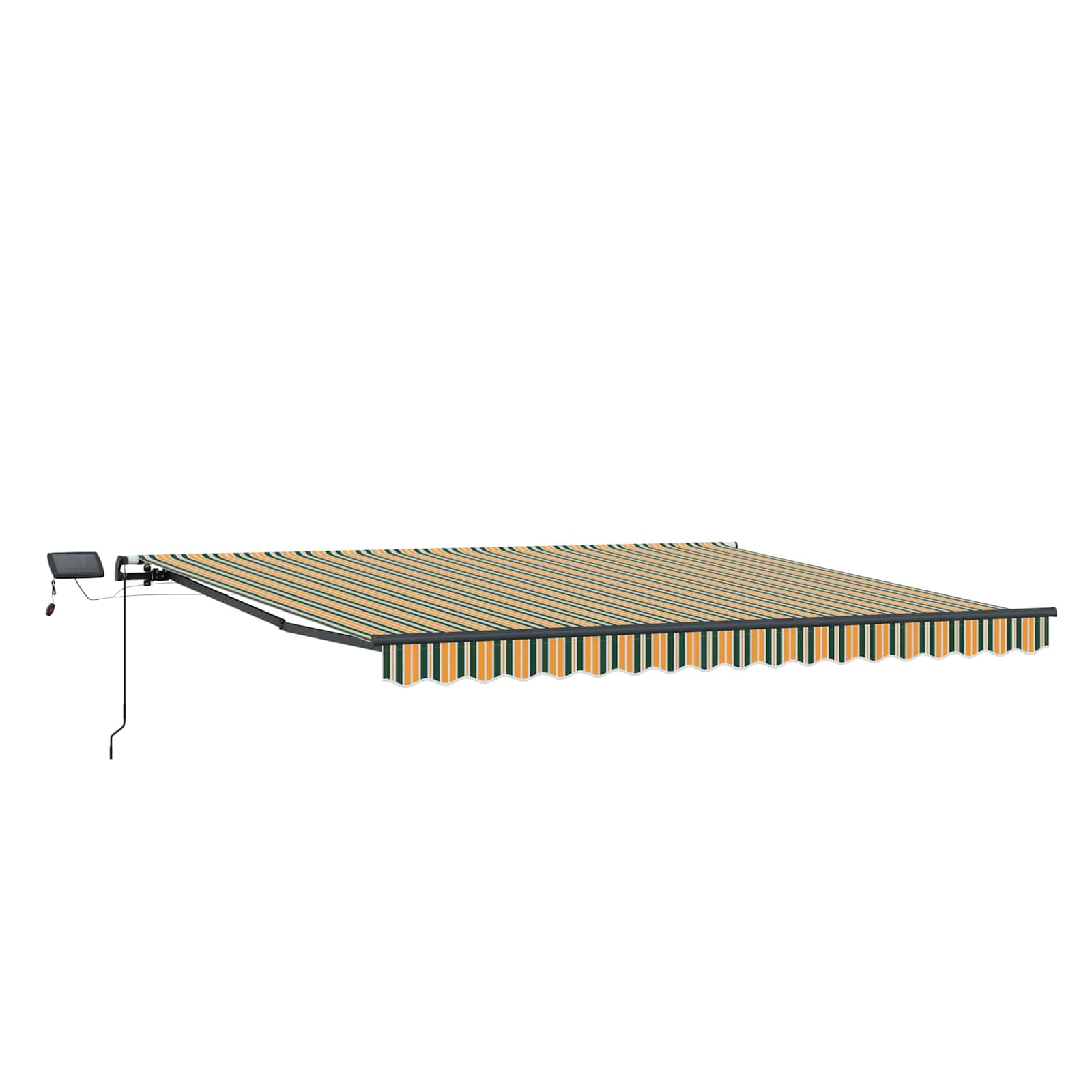 Markise Manuell Einziehbar mit LED 300x250 cm Blau und Weiß