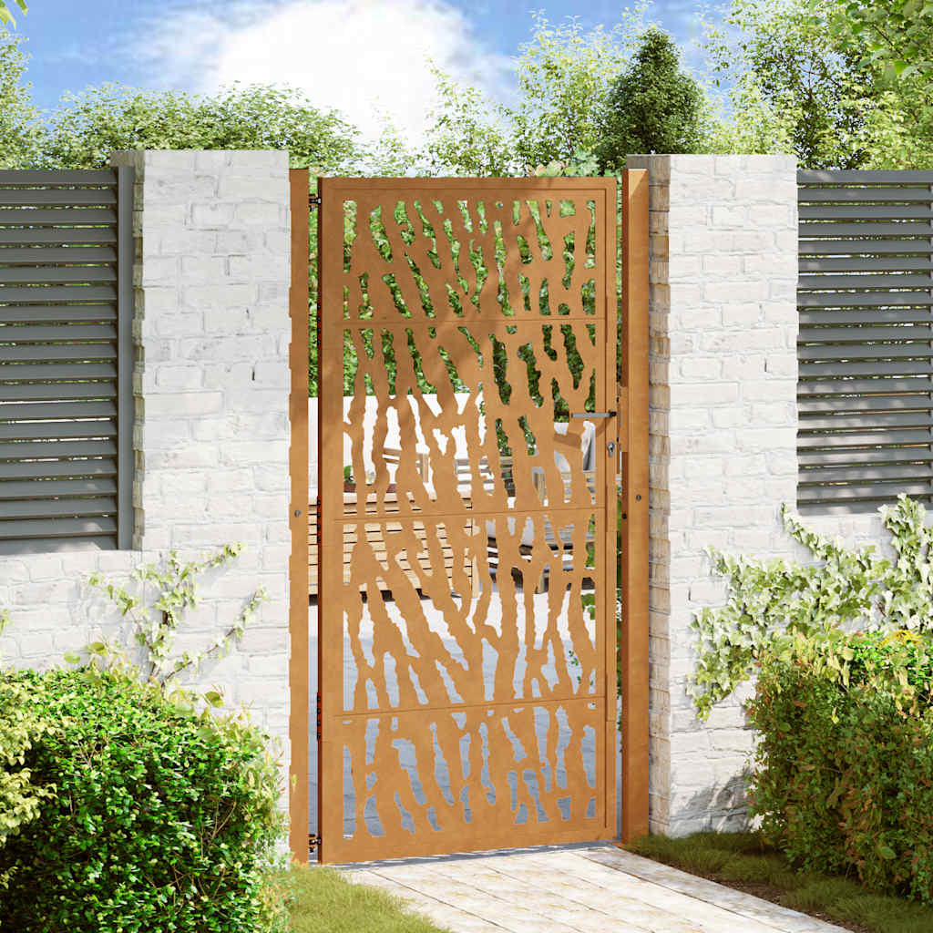 Gartentor Schwarz 100x100 cm Stahl Lichtdesign