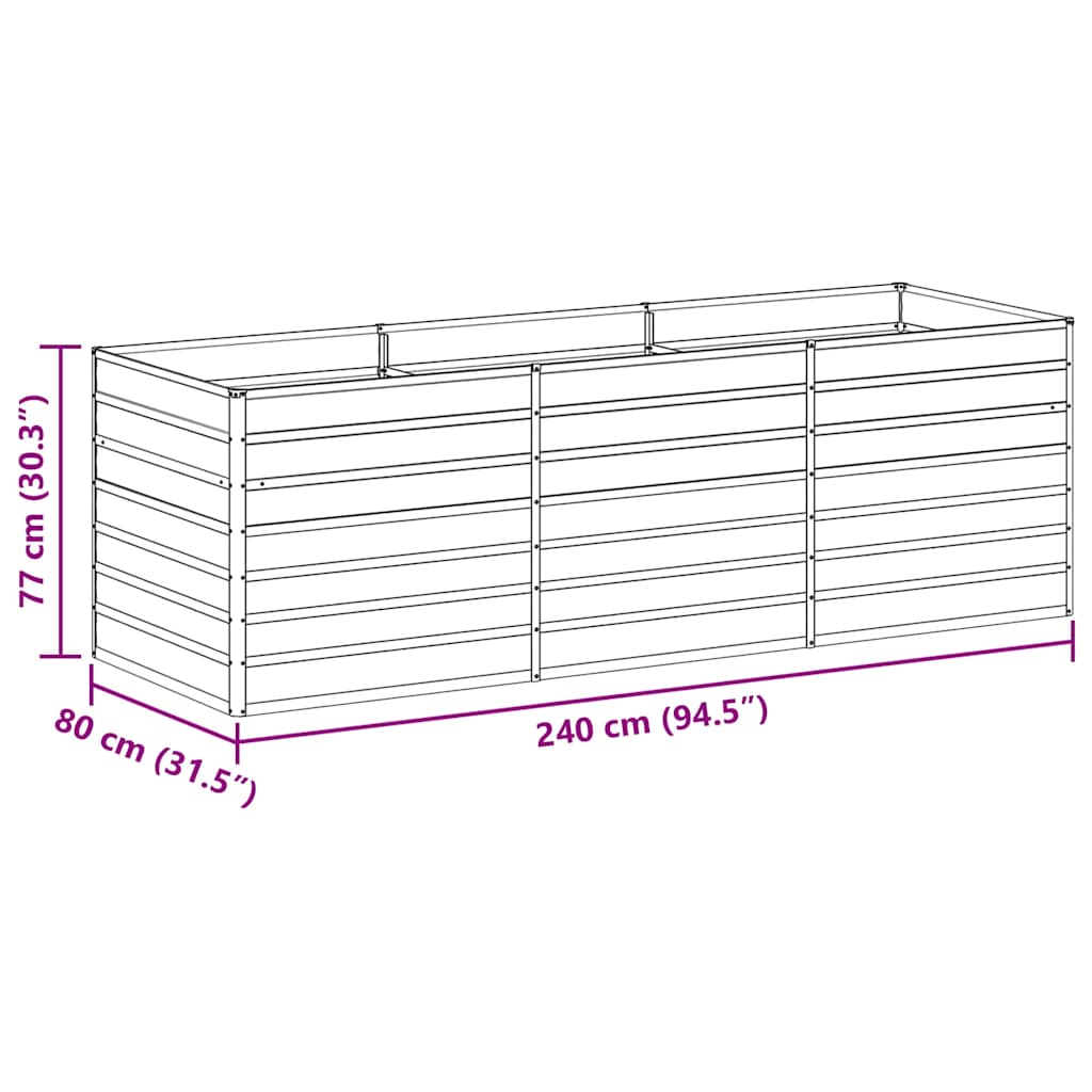 Hochbeet Hellbraun 100 x 100 x 77 cm Verzinkter Stahl
