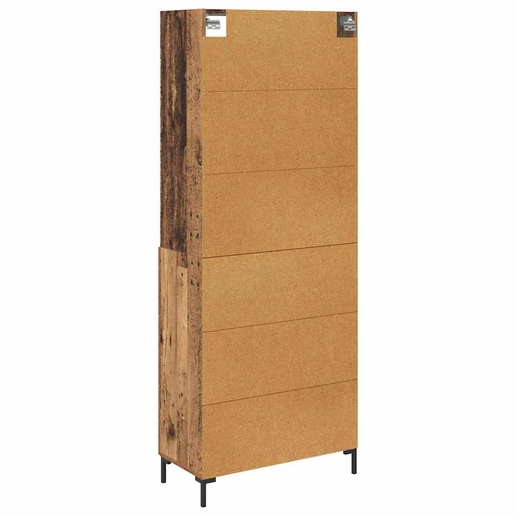 Highboard Hochglanz-Weiß 69,5x34x180 cm Holzwerkstoff
