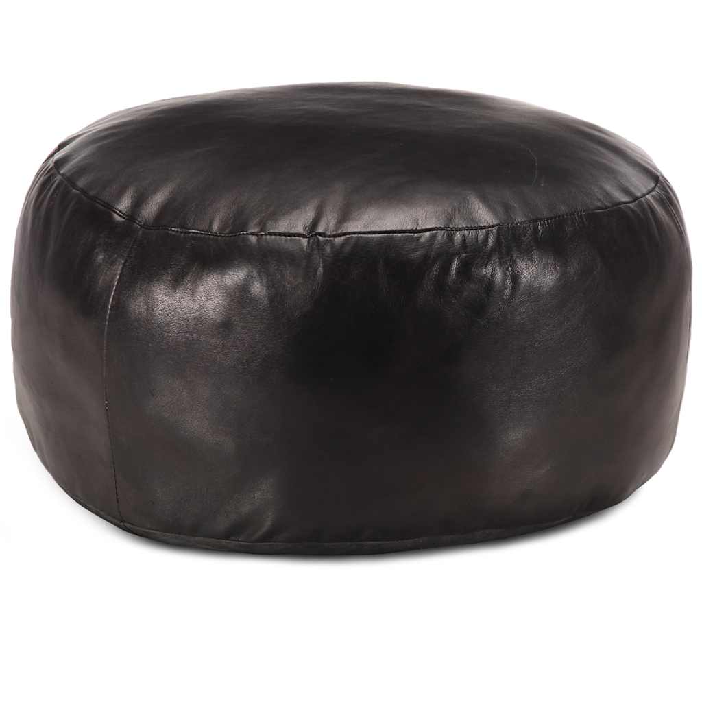Pouf Dunkelbraun 60 x 30 cm Echtes Ziegenleder