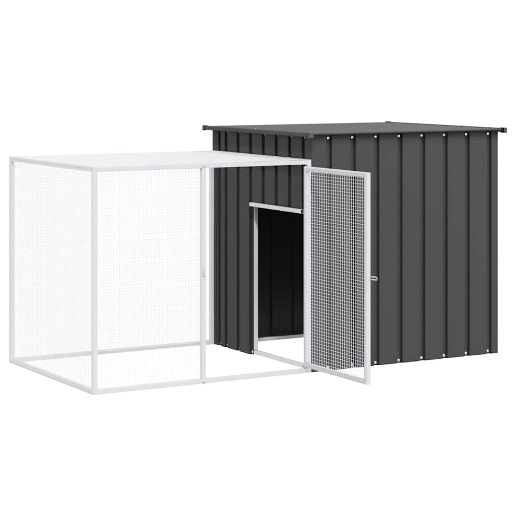 Kaninchenkäfig Anthrazit 200x91x100 cm Verzinkter Stahl