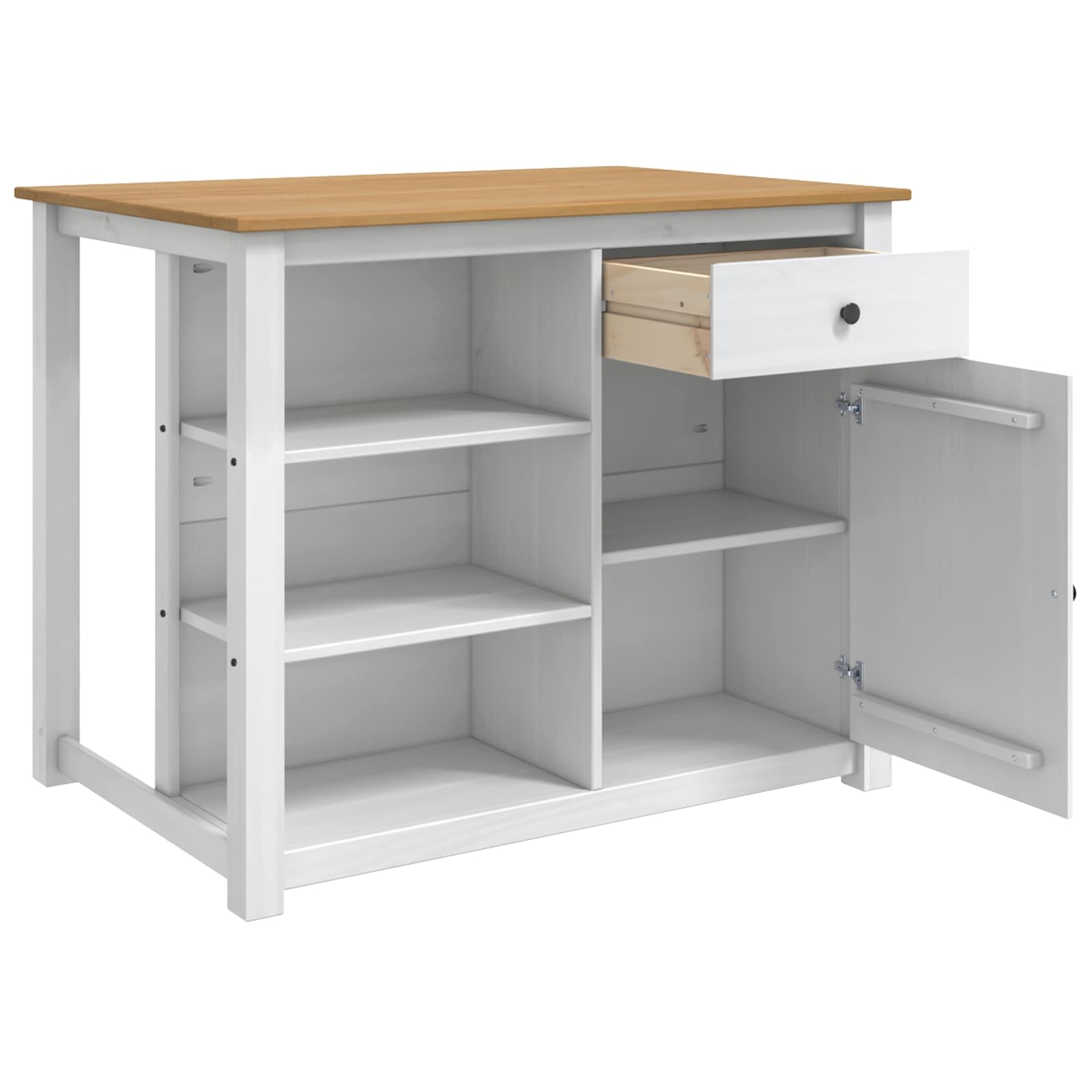 Küchentrolley mit Tür PANAMA 2 pcs Honigwachs 112 x 77 x 90 cm