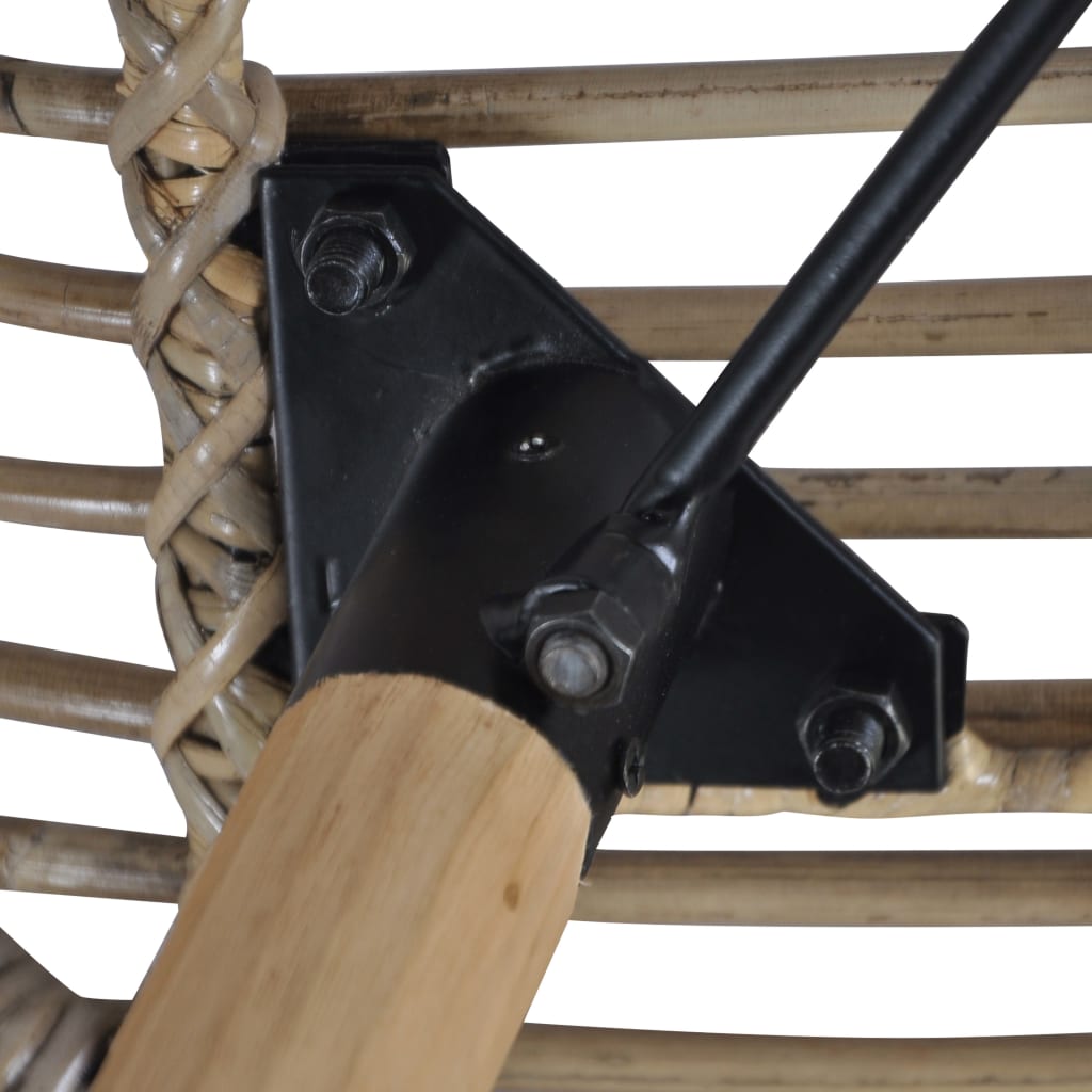 Esszimmerstühle 2 Stk. Schwarz Natur Rattan