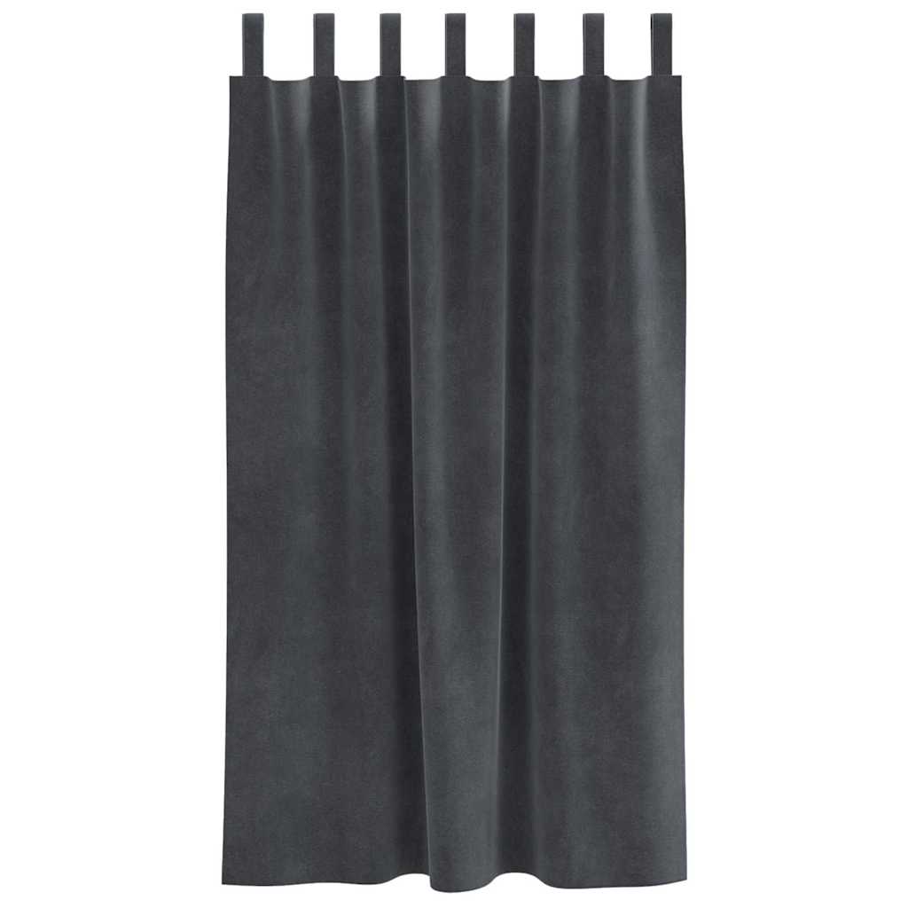 Verdunkelungsvorhänge 2 pcs Schwarz 140 x 140 cm Samt