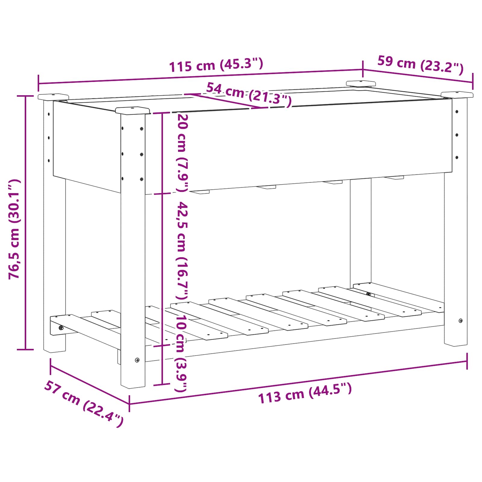 Garten-Pflanzgefäß mit Regal Beige 71 x 37 x 76,5 cm