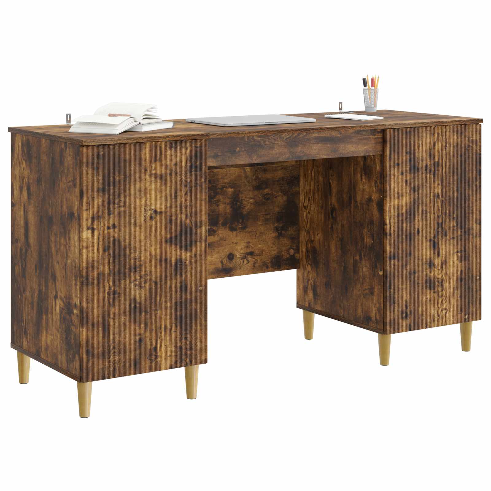 Schreibtisch mit Regal Schwarz 142,5 x 50 x 75 cm Holzwerkstoff