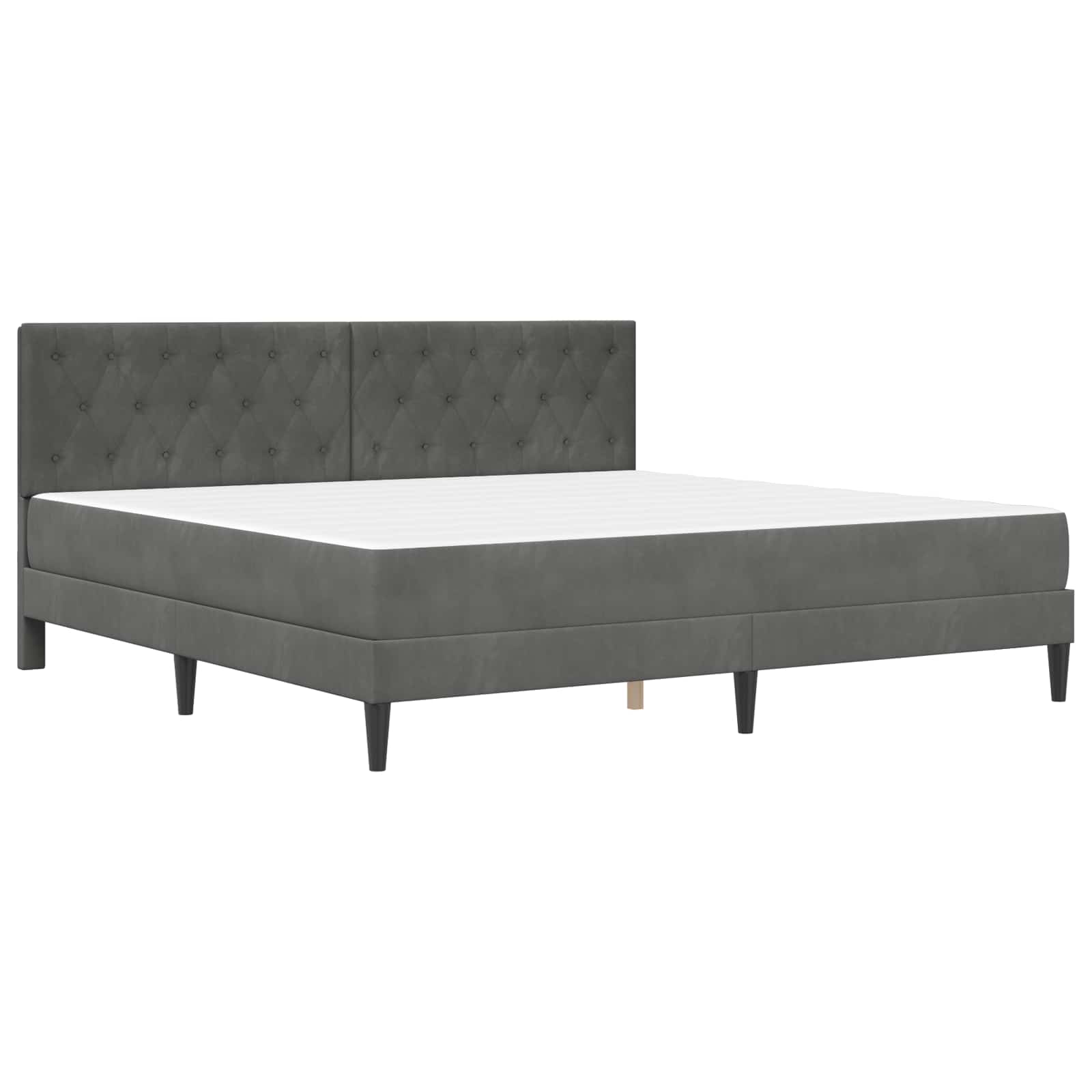 Bettgestell mit Matratze mit Kopfteil Hellgrau 80 x 200 cm Samt