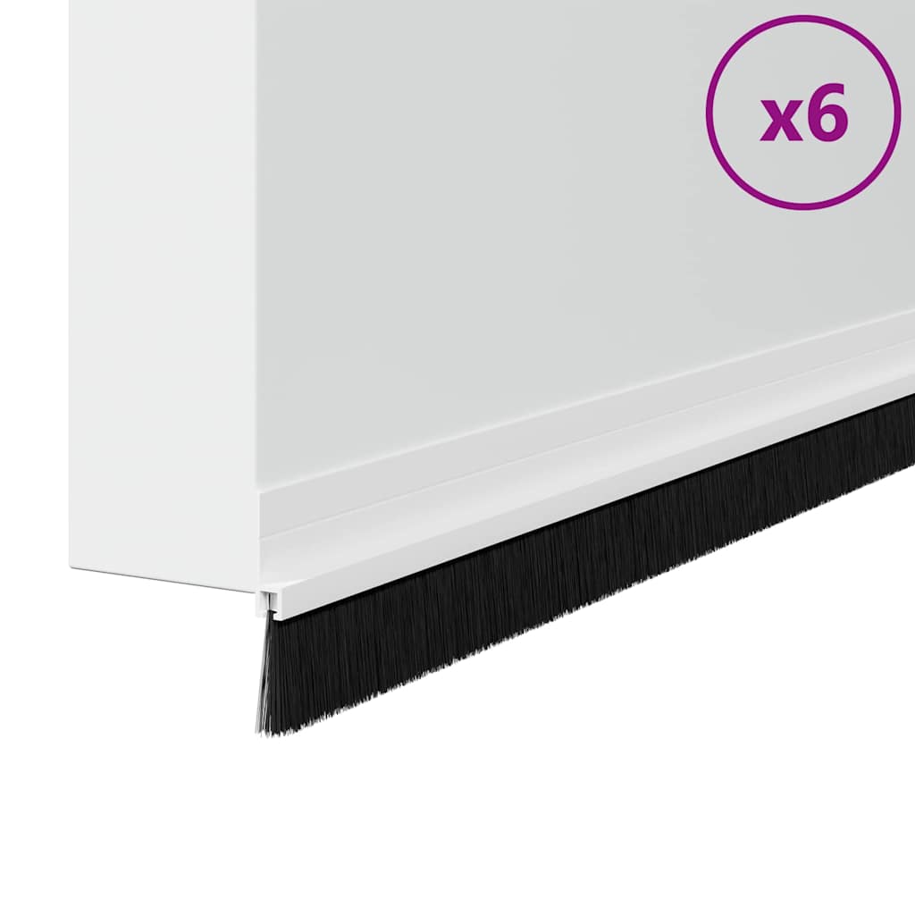 Selbstklebende Türbürstendichtungen 2 pcs Braun 100 cm