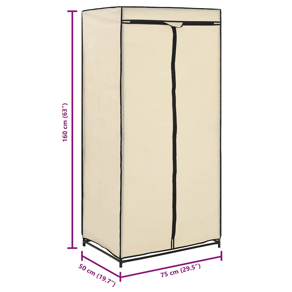 Kleiderschrank Schwarz 75×50×160 cm