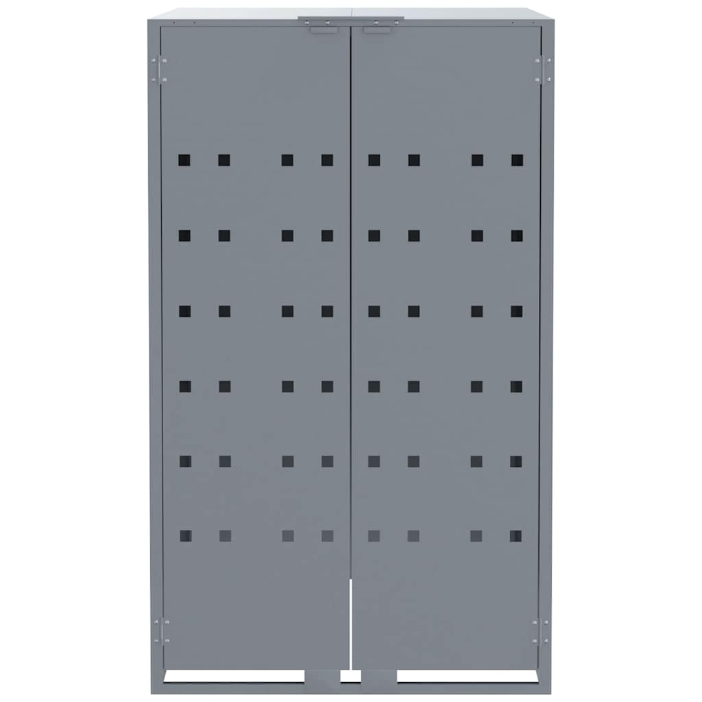 Mülltonnenbox für 2 Tonnen Schwarz 138x79x117 cm Stahl