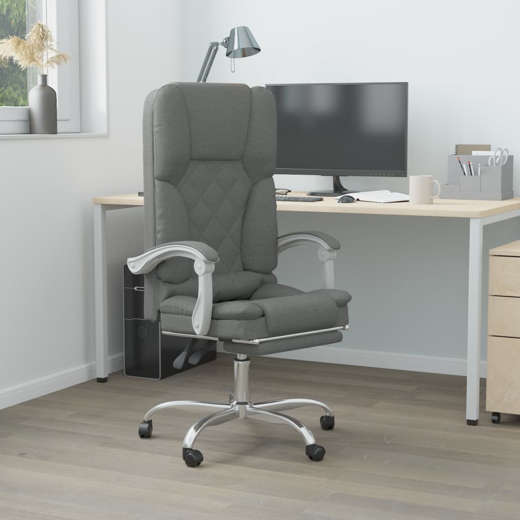 Bürostuhl mit Massagefunktion Taupe Stoff