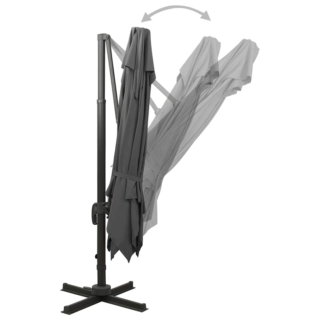 Ampelschirm mit Doppeldach 300 x 300 cm Sand