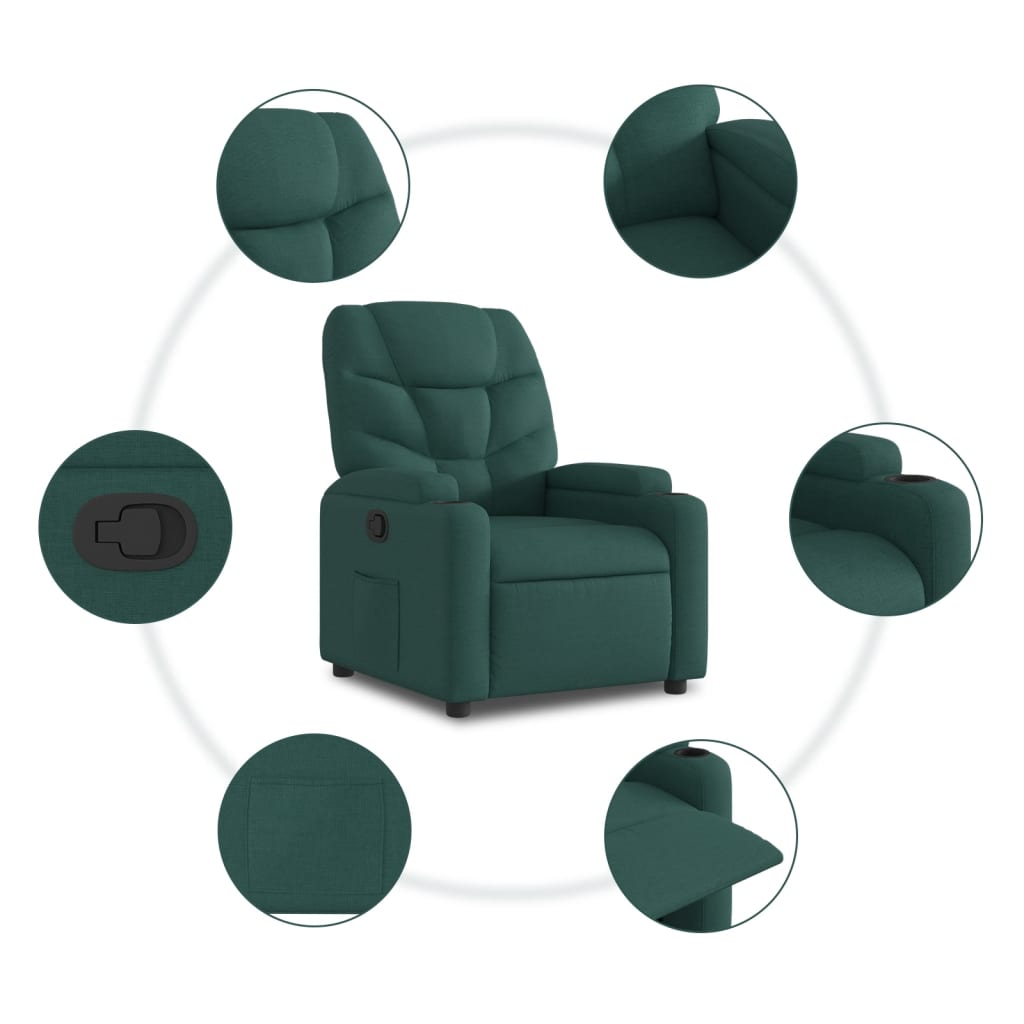Relaxsessel Elektrisch Dunkelgrau Stoff