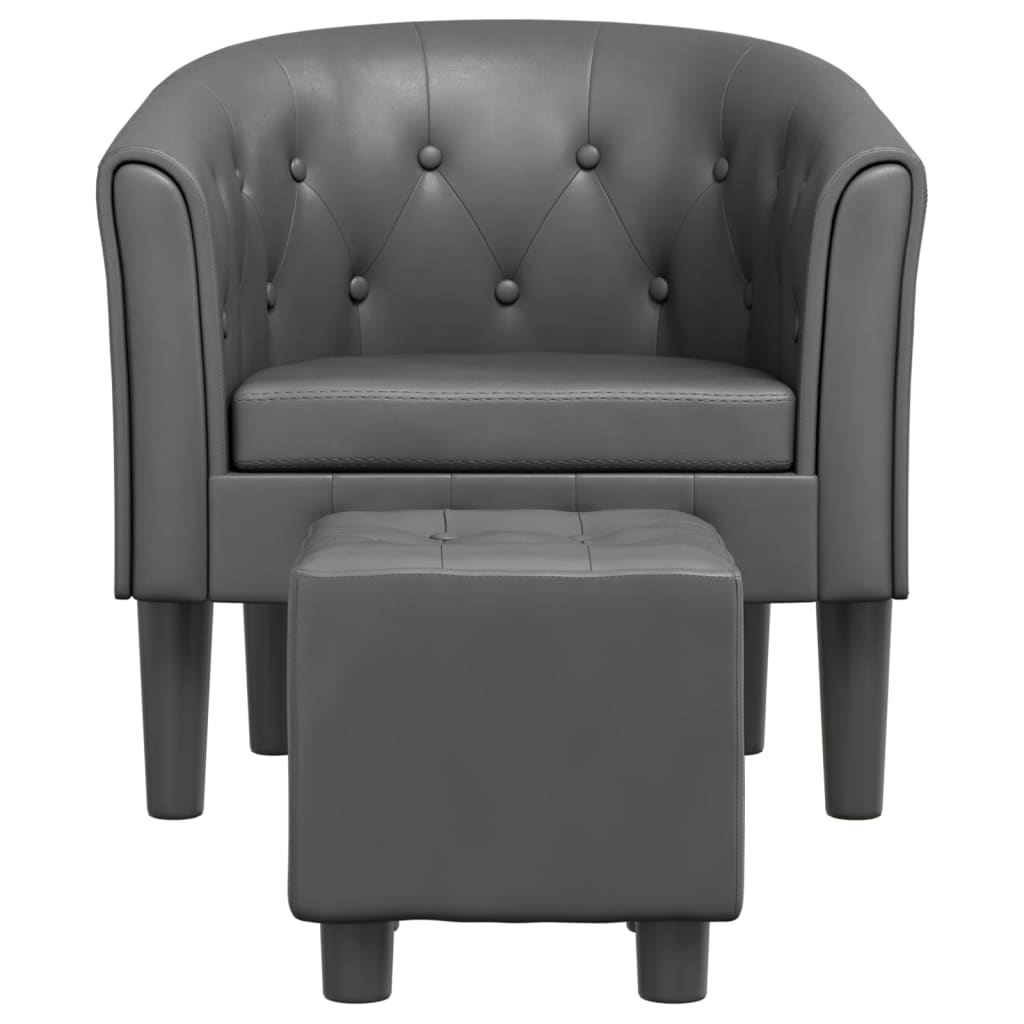 Clubsessel Grau Kunstleder