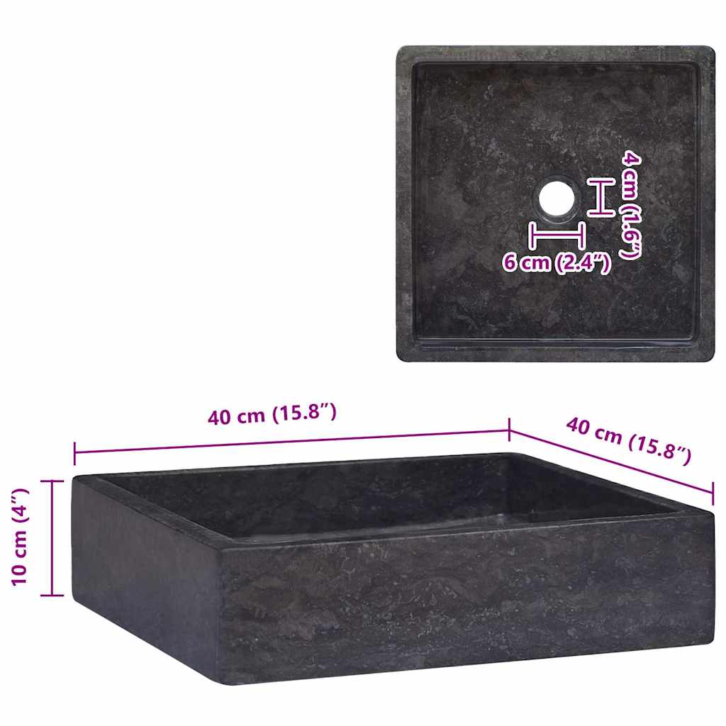 Waschbecken Creme 40x40x10 cm Marmor