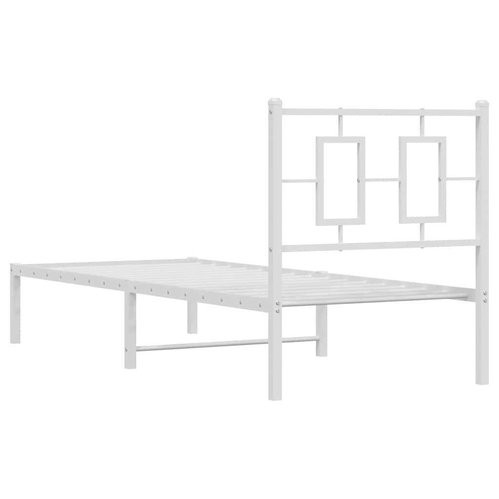 Bettgestell mit Kopf- und Fußteil Metall Weiß 180x200 cm