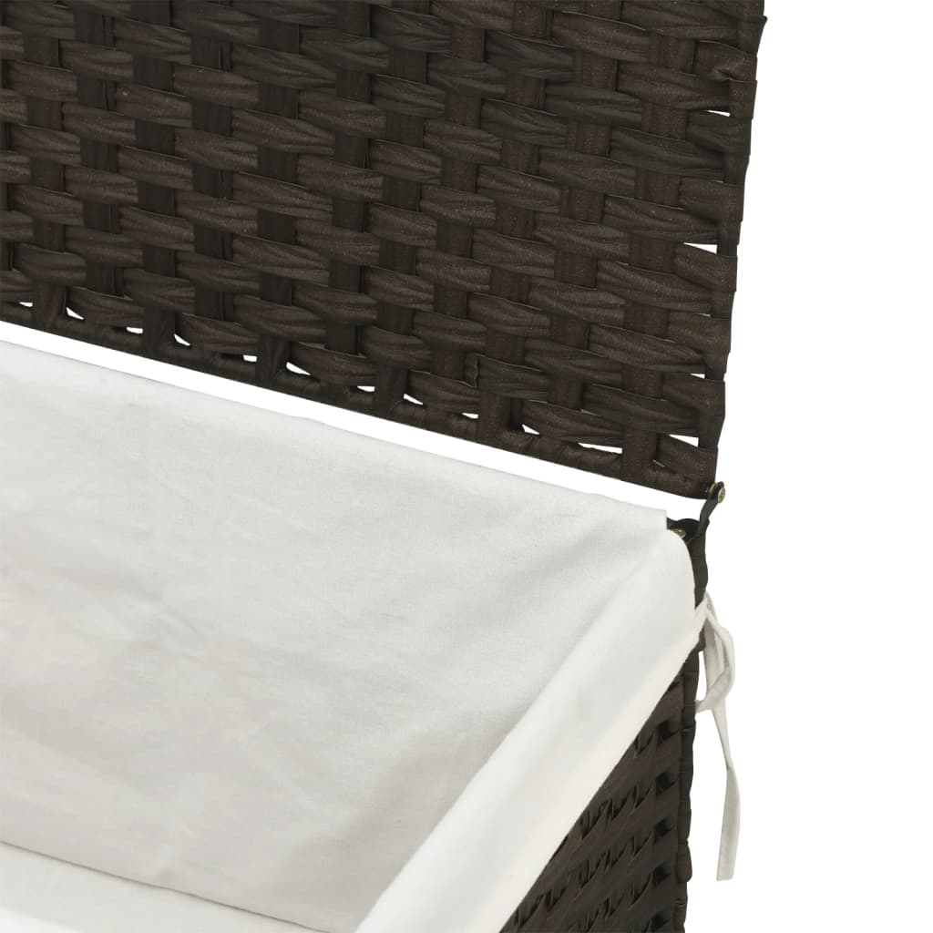 Wäschekorb mit Deckel 55,5x35x34 cm Poly Rattan
