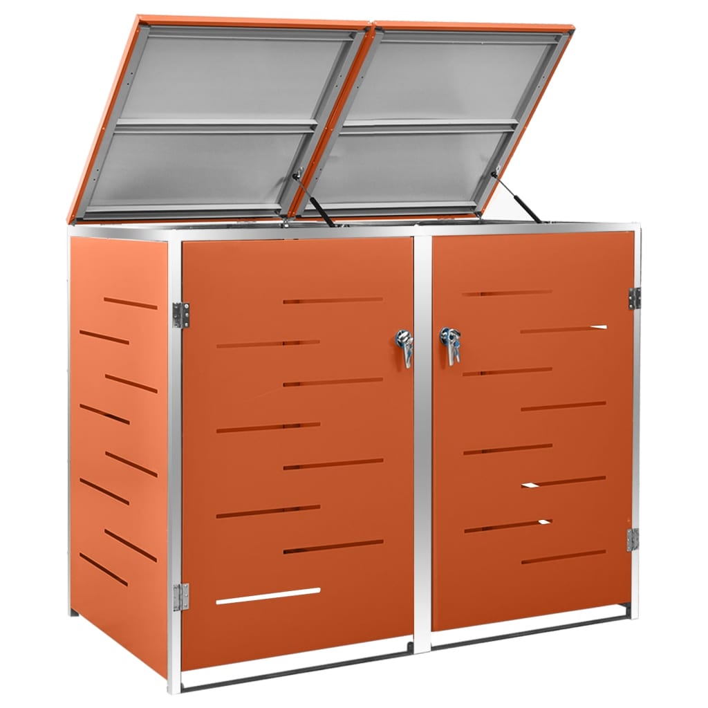 Mülltonnenbox für 3 Tonnen 207x77,5x112,5 cm Edelstahl