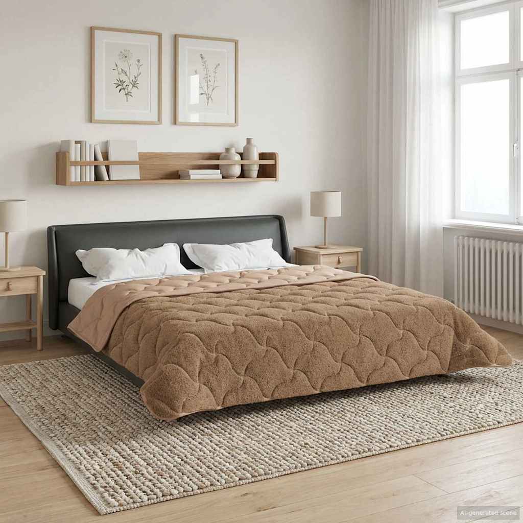 Ganzjahresbettdecke Gepolstert Anthrazit 135 x 200 cm