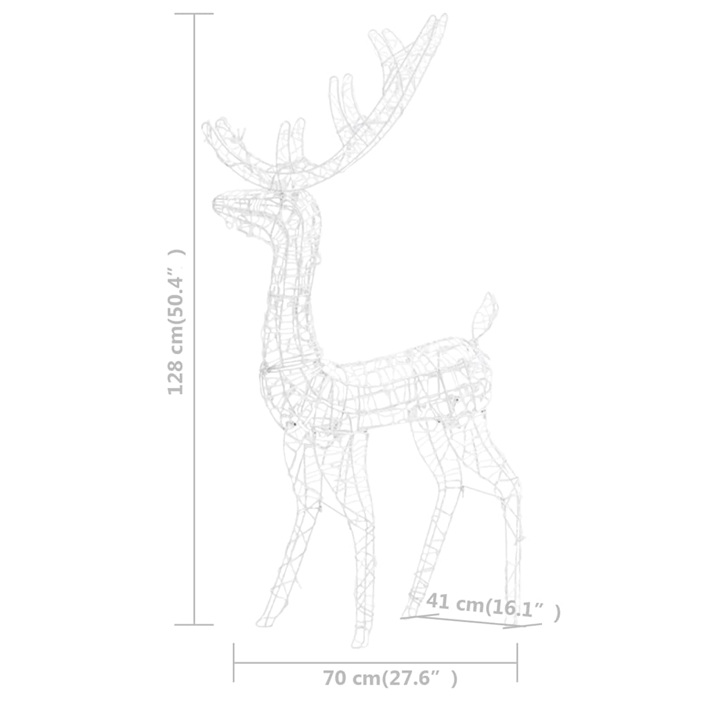 Rentierfamilie Weihnachtsdekoration Weiß und Silber 201 LEDs