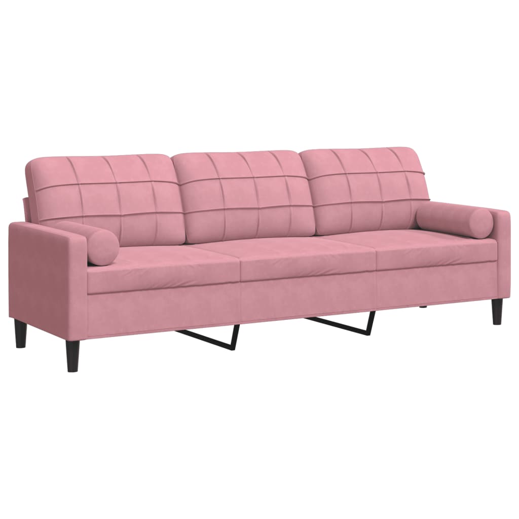 2-Sitzer-Sofa mit Zierkissen Hellgrau 120 cm Samt
