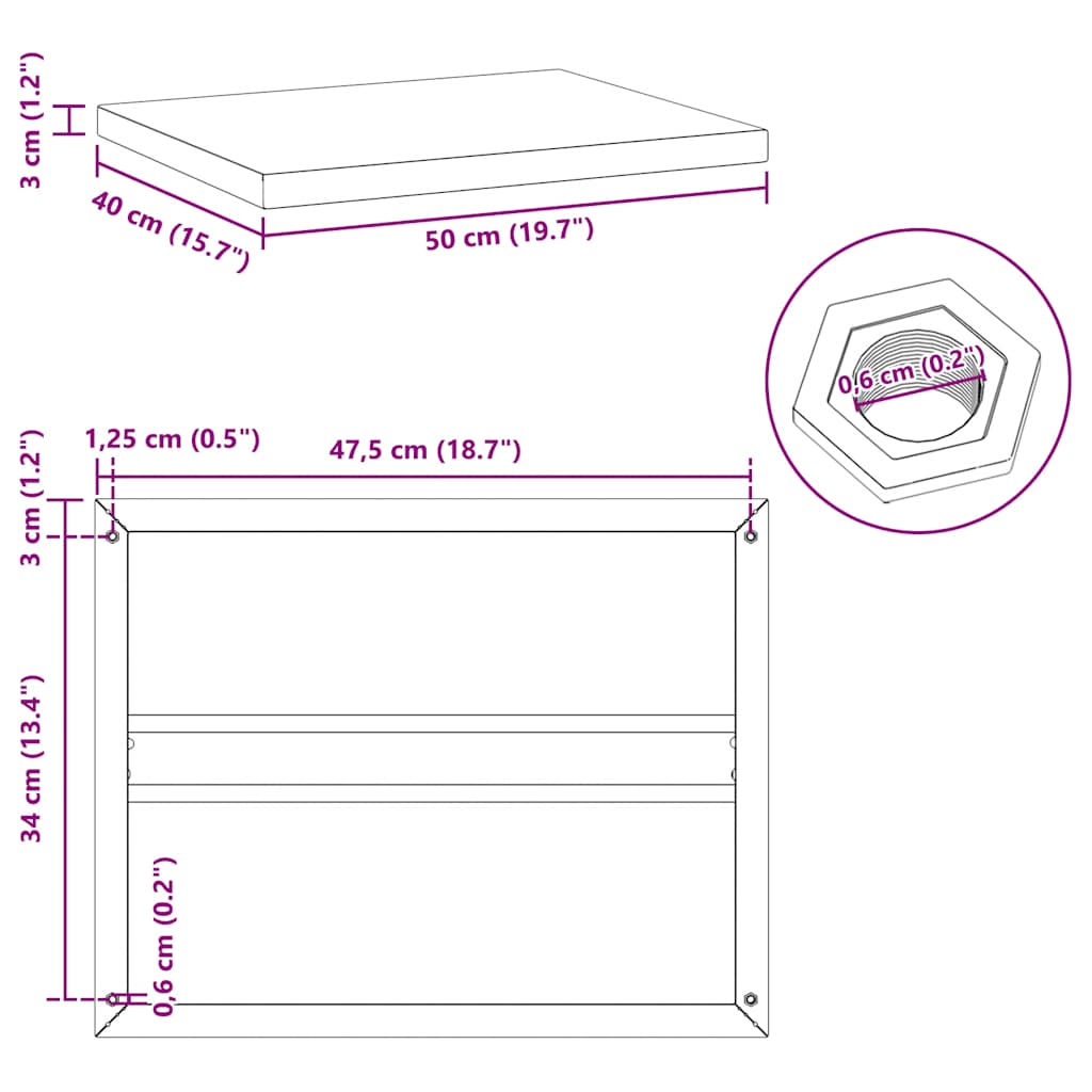 Wandregale 2 Stk. 100x40 cm Silbern Edelstahl