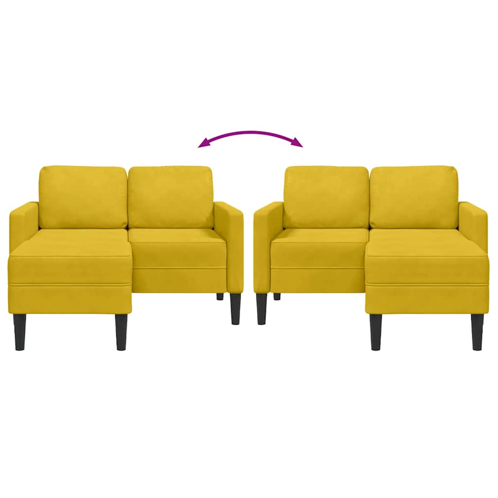 2-Sitzer-Sofa mit Chaiselongue L-Form Blau 125 cm Samt