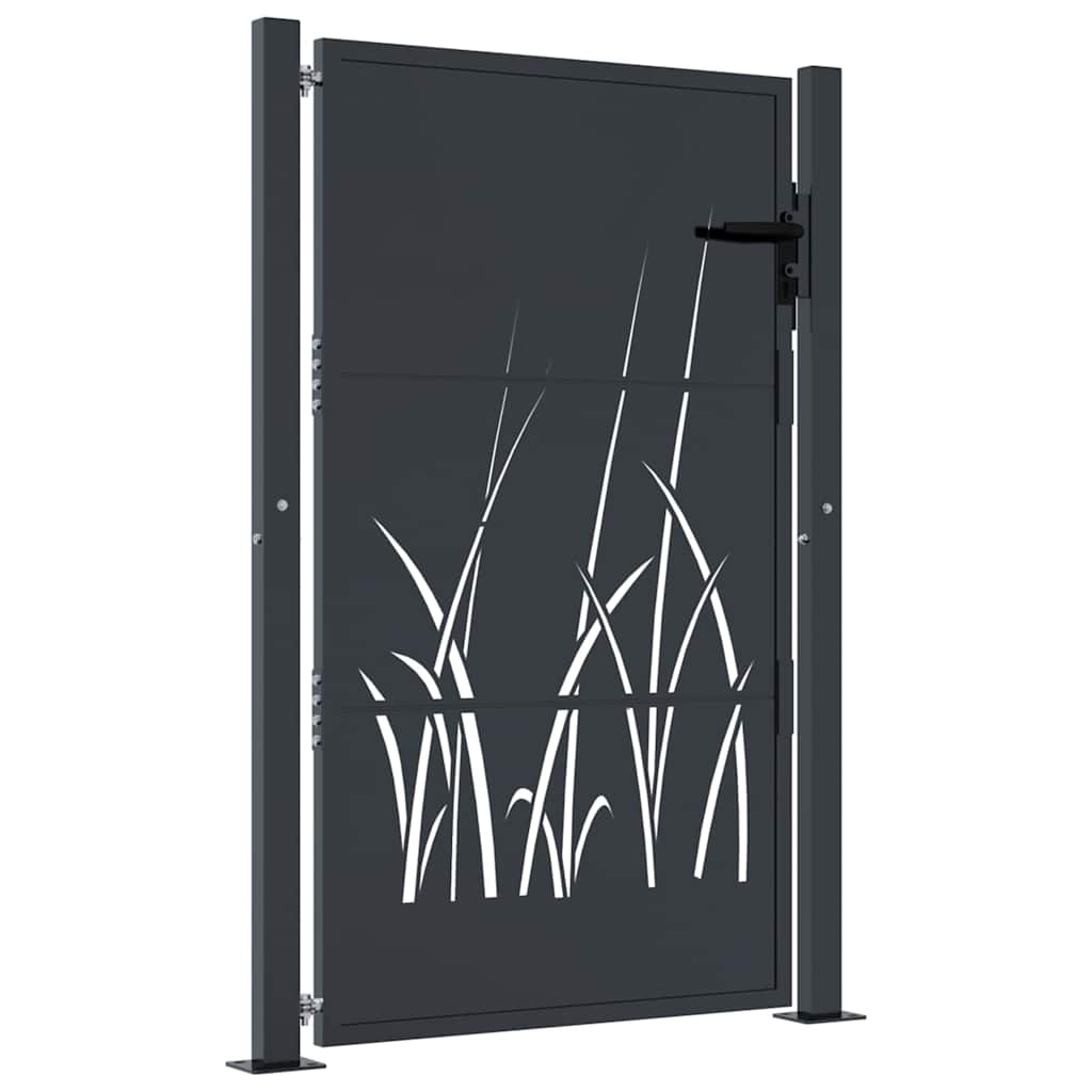 Gartentor Anthrazit 100x75 cm Stahl Gras-Design