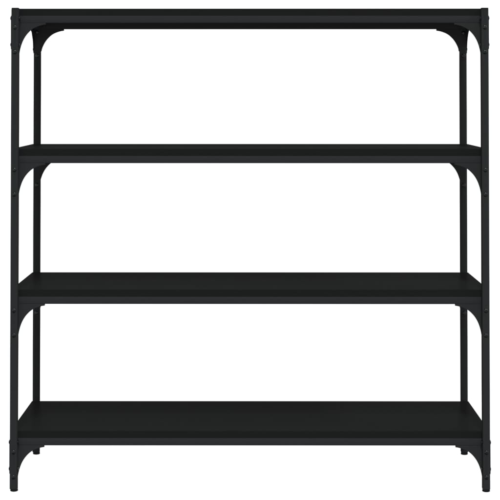 Bücherregal Schwarz 40x33x70,5 cm Holzwerkstoff und Stahl