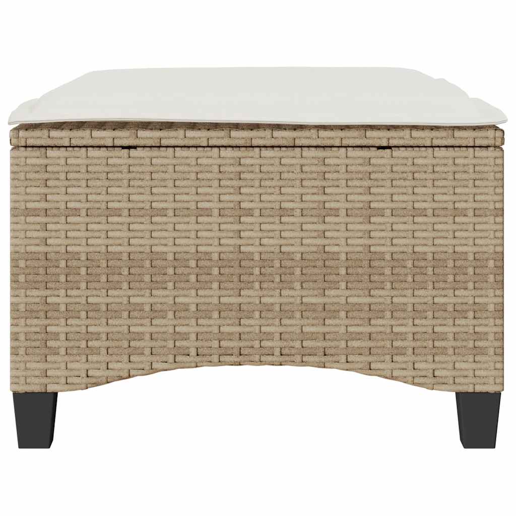 Gartenhocker mit Kissen 2 Stk. Schwarz 55x55x36 cm Poly Rattan