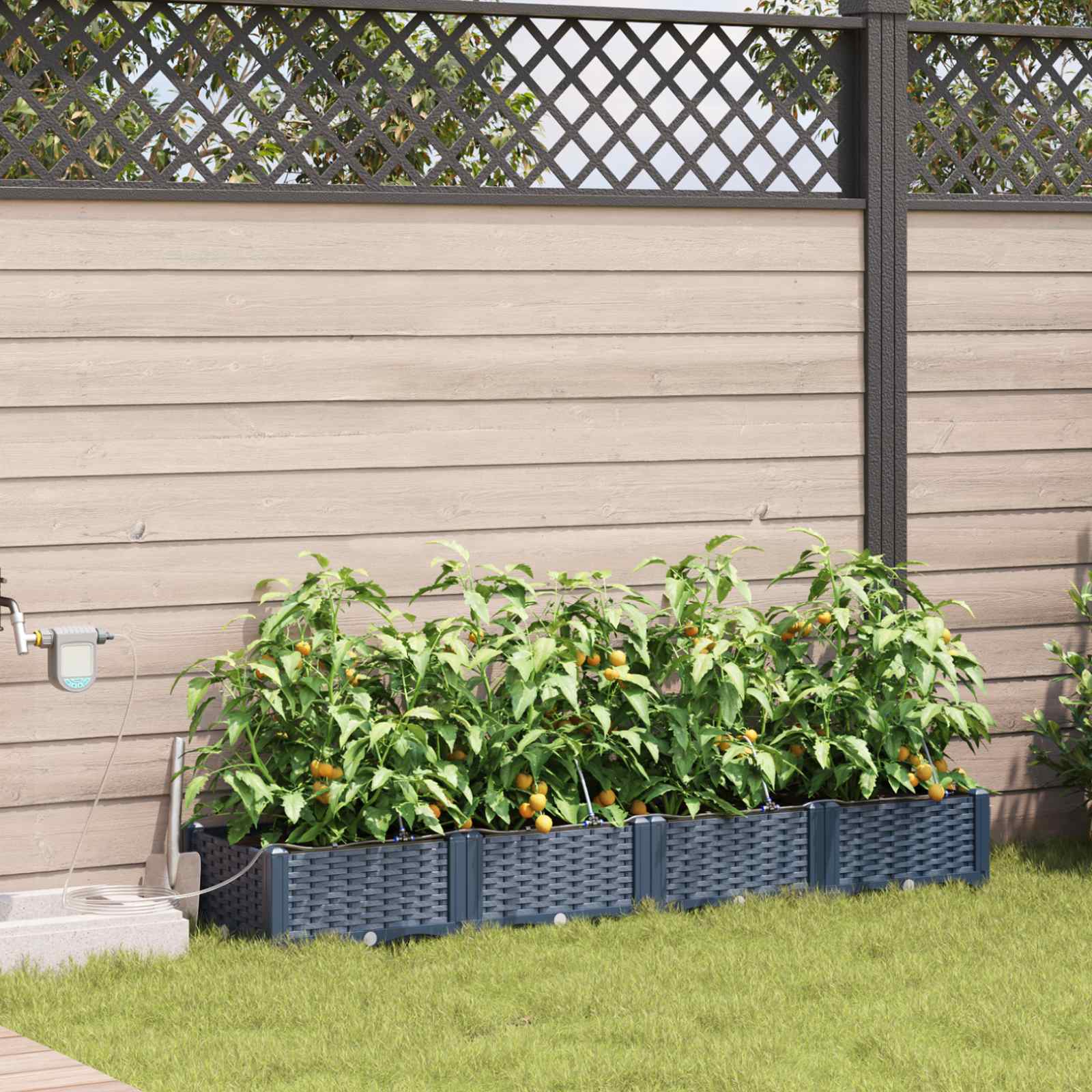 Garten-Pflanzgefäß 4 Stk. Braun 160 x 40 x 22 cm PP