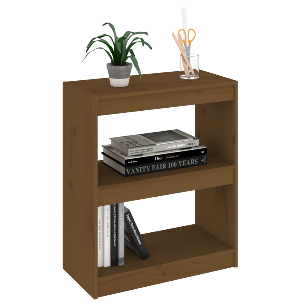 Bücherregal/Raumteiler Grau 60x30x71,5 cm Massivholz Kiefer