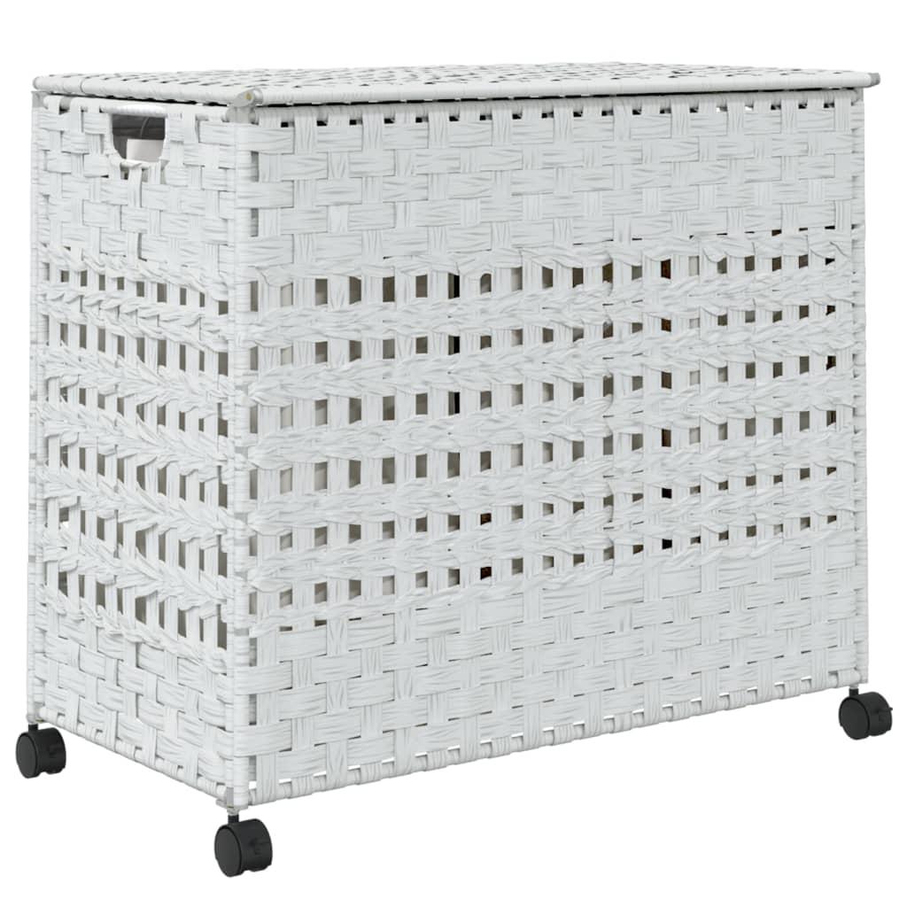 Wäschekorb mit Rollen 66x35x60 cm Rattan