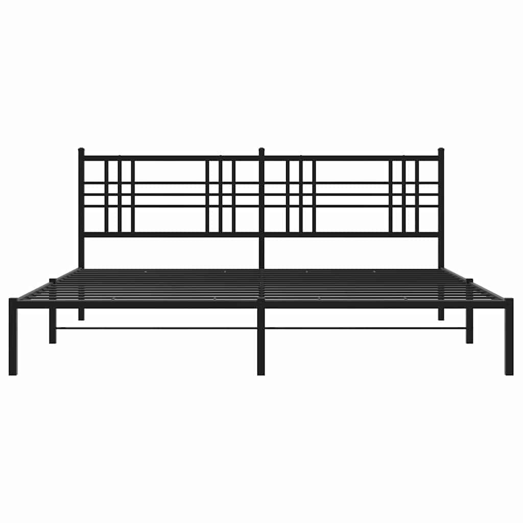 Bettgestell mit Kopf- und Fußteil Metall Schwarz 90x200 cm