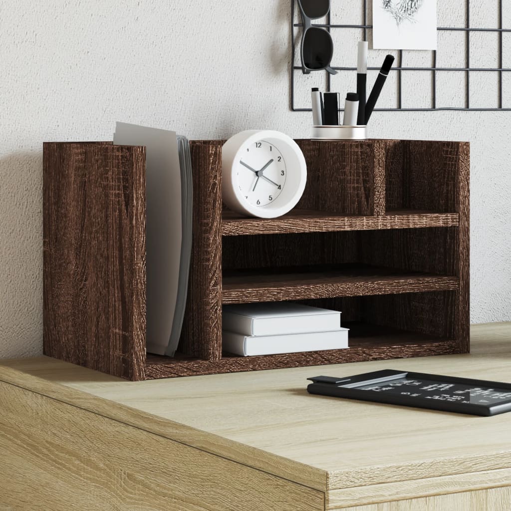 Schreibtisch-Organizer Weiß 44,5x24x25 cm Holzwerkstoff