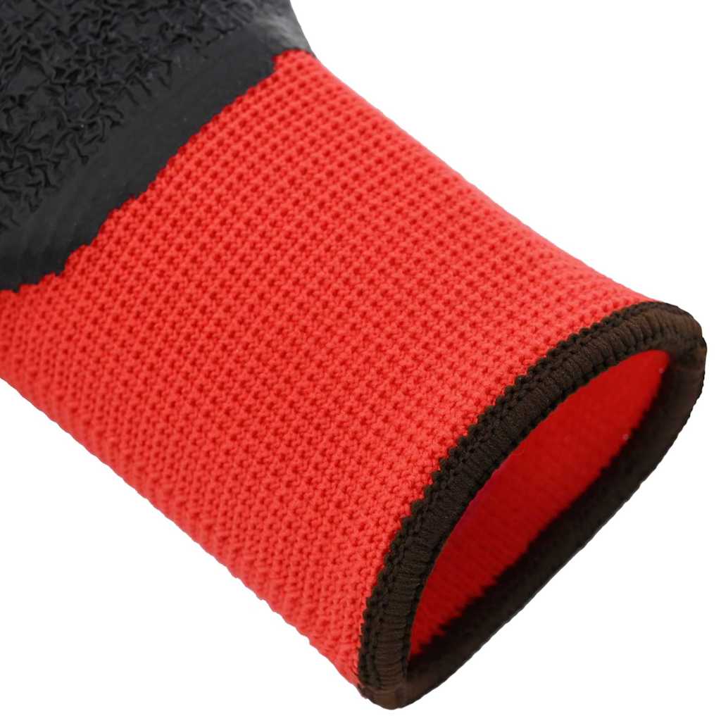 Arbeitshandschuhe 12 pcs Rot und Schwarz 7 / S Latexbeschichtung