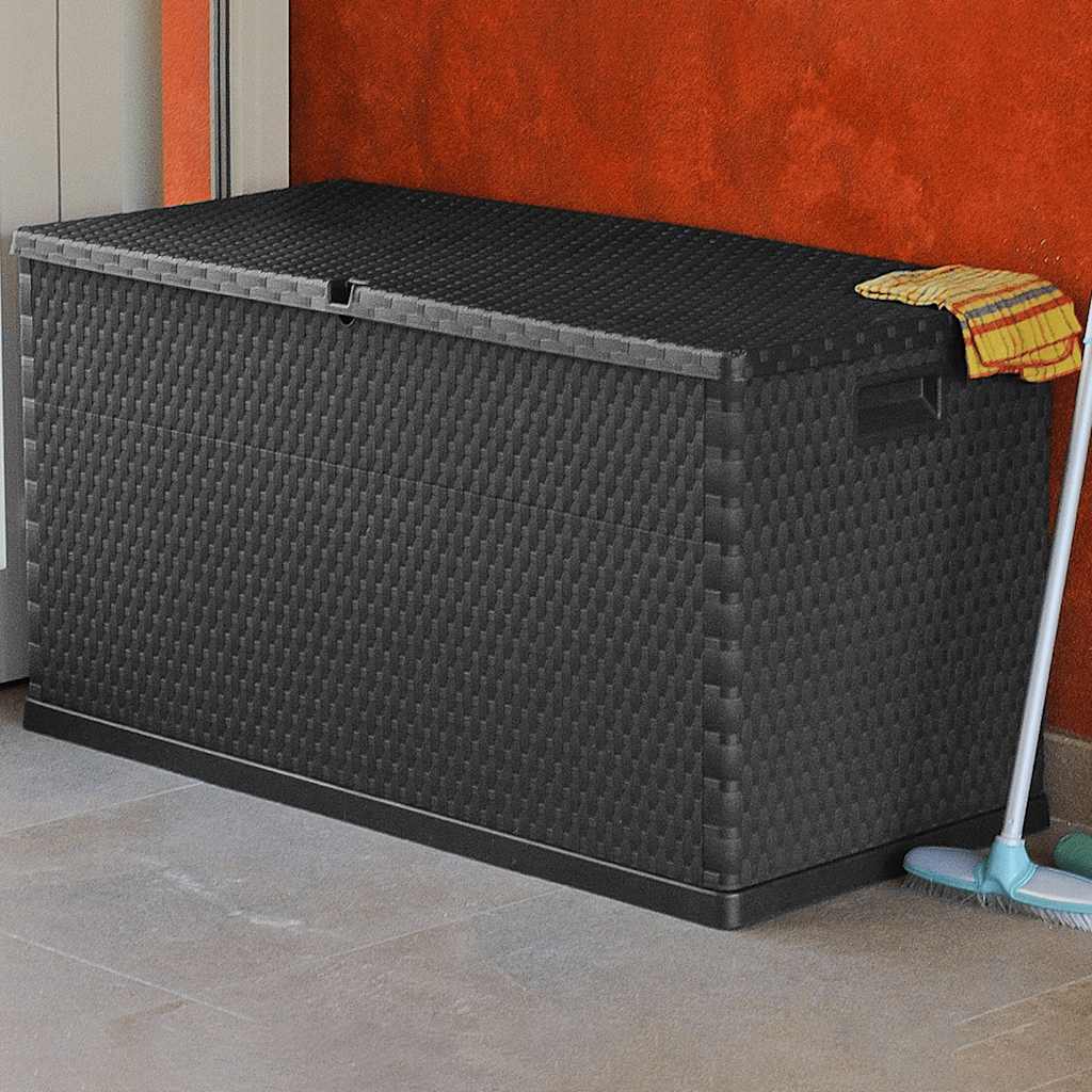 Garten-Aufbewahrungsbox Braun 120x56x63 cm PP Rattan