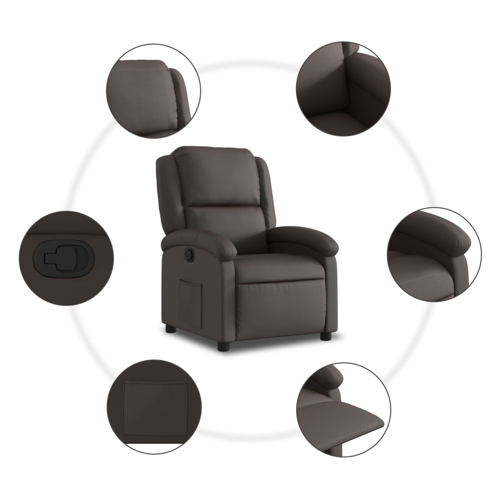 Relaxsessel Echtleder Schwarz