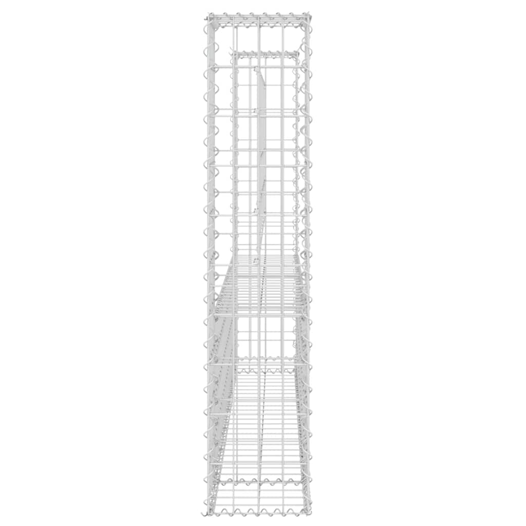 Gabionenkorb U-Form mit 2 Säulen Eisen 140x20x150 cm