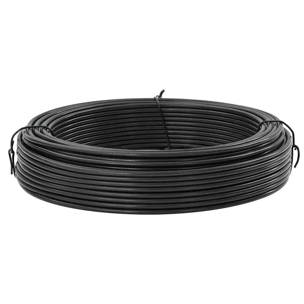 Zaun-Bindedraht 250 m 0,9/1,4 mm Stahl Schwarzgrün